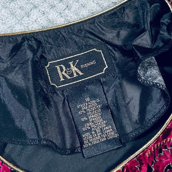 Vintage R&K Evening Gorgeous Purple Crushed Velour Paisley Evening Jacket Blazer - Picture 5 of 7